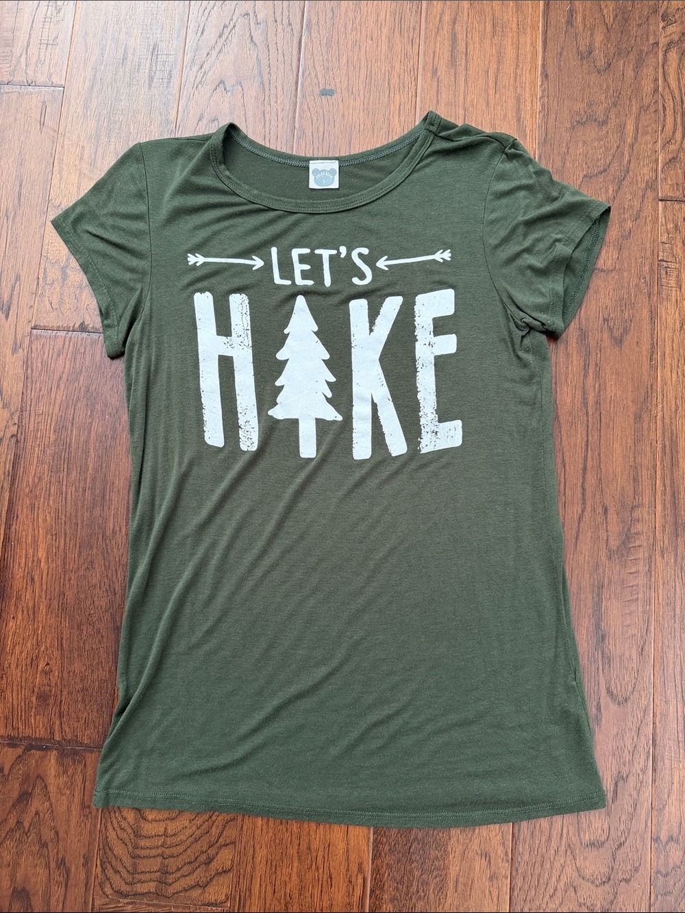 Let's Hike Olive Green Graphic Tee